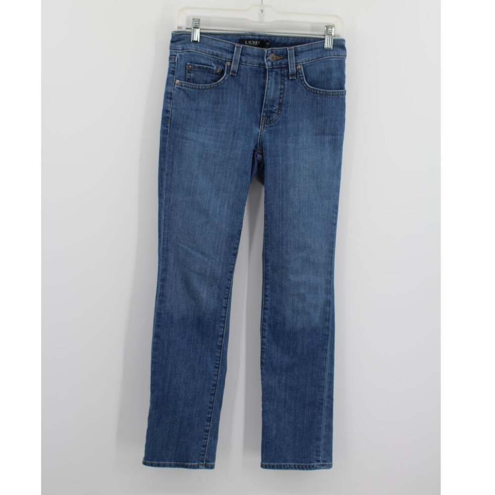 Lauren Ralph Lauren Womens 2P Petite Jeans Slim Straight Blue